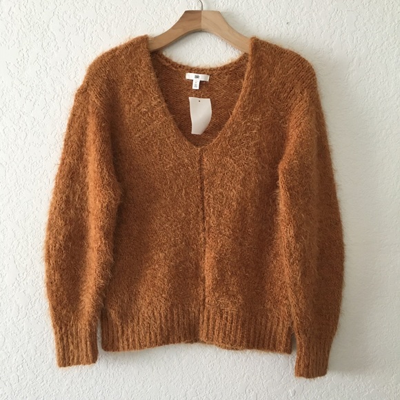 bp Sweaters - BP. Fuzzy V-neck Eyelash Long Sleeve Sweater NWT